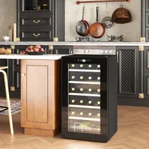 Homcom Weinkühlschrank 65 L Getränkekühlschrank für 24 Flaschen, 5-20°c, Schwarz