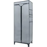 Intirilife Faltschrank 68 x 45 x 175 cm Schlafzimmer, Kleiderschränke, Stoffschrank Kleiderschrank mit Kleiderstange, Fächern und Seitentasche - Camping Steckschrank Textil Garderobe