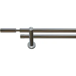 Gardinenstange INDEKO "Pretoria", silber (edelstahlfarben), L:210cm, Eisen, Gardinenstangen