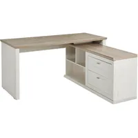 Hom ́in Eckschreibtisch Camron Grau / Weiß