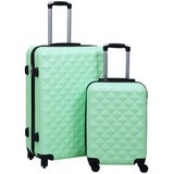 vidaXL Hartschale Trolley Set 2-tlg. 4 360-Grad-Rollen Hartschalenkoffer Reisekoffer Koffer Kofferset Handgepäck Bordgepäck Reise Minzgrün ABS