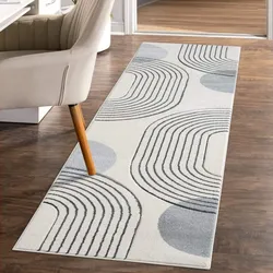 Läufer CARPET CITY "BONITO7170", grau, B:80cm H:11mm L:300cm, Obermaterial: 100% Polypropylen, Teppiche, Flachflor, Hochtief-Muster/ 3D-Effekt, Geo-Muster, für Wohnzimmer