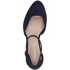TAMARIS Damen Pumps mit Blockabsatz, blau, 42 EU