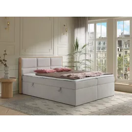 ks home concept Boxspringbetten mit Bettkasten ELMA 200x200 Bonellfederkern Matratze, Beige - Beige