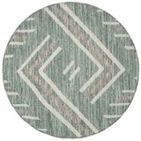 Carpet City Teppich »LINDO 7590«, rund, 11 mm Höhe, Kurzflor, Hochtief-Muster/ 3D-Effekt, Boho-Stil, Wohnzimmer grün