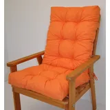 Rattani Hochlehnerauflage Polster für Gartenstuhl, Hochlehner Auflage Sylva 115 x 50 cm orange orange