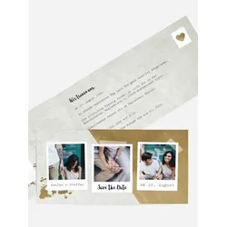 Einladung zur Hochzeit selbst gestalten mit Spruch und Fotos im Onlinedesigner bei Meine-Kartenmanufaktur.de