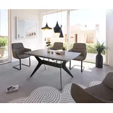 DeLife Edona 160/200x90 cm Keramik Optik Grau Metall ausziehbar, Esstische