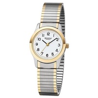 Regent Damen Armbanduhr Analog Quarz mit Edelstahl-Zugband Bicolor 7565.09.99
