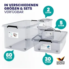 DEUBA Aufbewahrungsbox 60 x 40 x 35 cm 6-tlg. transparent