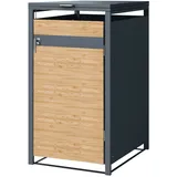 ML-Design Mülltonnenbox 1Er 1 Tonne 240L 68x80x116,3 cm Anthrazit-Lärchenoptik