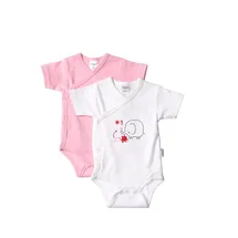 LILIPUT Body "Elefant", Mädchen, Gr. 62/68, EURO-Größen, pink (weiß, pink), 100% Baumwolle, bedruckt, kurz, Bodys Body, mit niedlichem Frontdruck