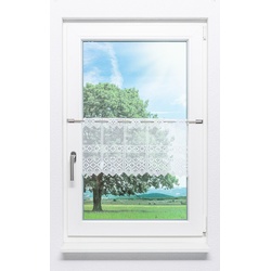 Scheibengardine Lysel - Kleeblatt Design "(BxH) 13,5cm * 30cm" reinweiß/Weiß