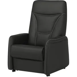 Hukla Fernsehsessel Manuel XL Leder 84 x 108 x 90 cm Schwarz elektrisch