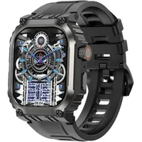 mit Telefonfunktion, Fitnessuhr Armbanduhren Frauen mit Schlafmonitor, Nachrichtenerinnerung, wasserdichte Smart Watch - Schwarz