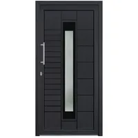 HORI Haustür Kunststoff, aluminium, Komplettset konfigurieren, Hauseingangstür Modern - Farbe: anthrazit (innen weiß) - DIN links - Modell: Stripe - 210 x 100 cm