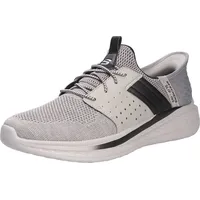 SKECHERS USA Slade-Ocon 210811 Herren-Schlupfschuhe, gestrickt, Bungee-Spitze, Grau 39,5