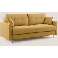 Divani.Store Megan Schlafsofa, Mikrofaser, Gelb, 168 cm (Mat 120 x 197)