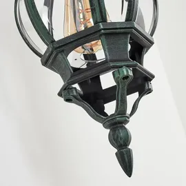 hofstein Außenleuchte Metall/Glas IP44 mit E27 schwarz/grün ohne Leuchtmittel