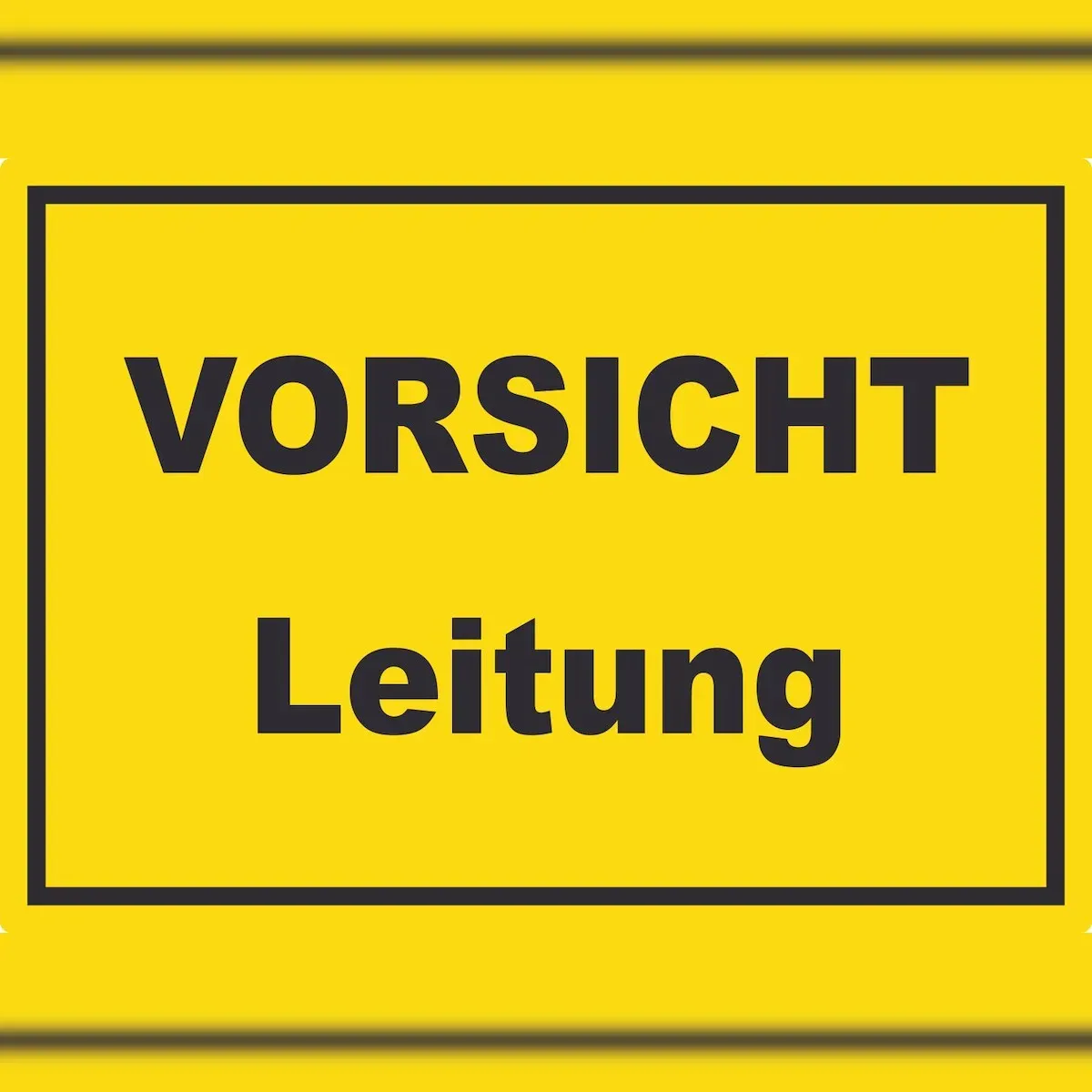 Vorsicht Leitung Aufkleber mit Text A4 (210x297mm)