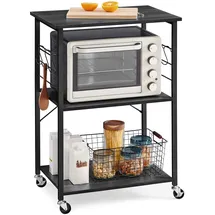 VASAGLE Küchenschrank Servierwagen 60 x 40 x 89 cm Schwarz