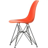 Vitra - Eames Plastic Side Chair DSR RE, basic dark / poppy red (Filzgleiter basic dark)