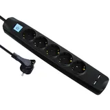 Maxtrack Steckdosenleiste 3 m Schwarz 5 St.