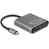 Delock USB Type-C Card Reader (USB 3.2 Gen 2), Speicherkartenlesegerät, Grau