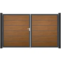 GroJa Tor 2-flg. Basicline Premium Golden Oak Rahmen 306 cm x 180 cm DIN Links