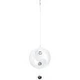Gilde Girlande XL Windspiel Yin Yang - Deko zum Hängen aus Edelstahl mit 2 Kugeln - Farbe: schwarz - Ø 38 cm Länge Kette 53 cm - Gesamtlänge 108 cm