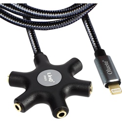 LinQ Lightning auf 5x 3.5mm Kopfhöreranschluss Adapter, 1.5m, Audio Kabel