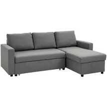 Homcom Eckcouch Polyester 3-Sitzer Hellgrau