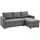 Homcom Eckcouch Polyester 3-Sitzer Hellgrau