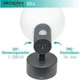 Oktaplex lighting Oktaplex Alu Außenleuchte mit Sensor Bola IP65 360° 1600lm Warmweiß 15,7W Anthrazit