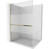 Mexen Kioto+ L Duschtrennwand mit Ablage Walk-in 120 x 200 cm, transparent/steil, gold - 800-120-123-50-35