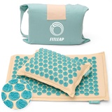 Fitleap Akupressurmatte-Set mit Kissen + Tasche, Massage-Matte zur wohltuenden Entspannung und Stimulation, Akupunktur-Matte zur Schmerzlinderung