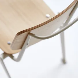 Tikamoon Esszimmerstuhl Mio Metall/Eschenholz weiß/beige