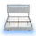 XDOVET Polsterbett mit LED-Leuchten und Kopfteildesign Doppelbett-Gästebett Hautfreundlichem Leinen 160 x 200 cm Grau - Grau