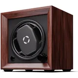 Brienz 1 Uhrenbeweger, 1 Uhr, 4 Modi, Holz-Optik, blaue   Innenbeleuchtung Walnuss