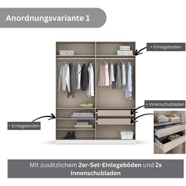 Rauch Drehtürenschrank RAUCH "Kleiderschrank Schrank Garderobe KOLUNA mit hochwertiger Glasfront", grau (graumetallic, glas basalt), B:181cm H:229cm T:54cm, Holzwerkstoff, Schränke, Drehtürenschrank, inkl.