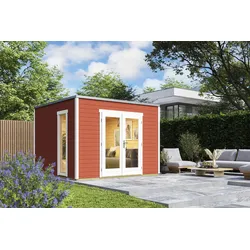 Gartenhaus LASITA MAJA "PALERMO 1", rot (schwedenrot), Fußboden im Gartenhaus, Holz, Gartenhäuser