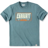 CARHARTT Relaxed Fit Heavyweight Graphic T-Shirt, türkis, Größe 2XL