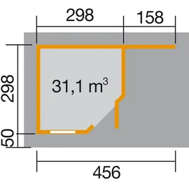 Weka Designhaus 213 Plus 4,50 x 2,50 m Beige