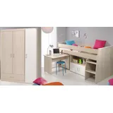 Parisot Charly (Set, 2 tlg., Bett, Schrank), weiß