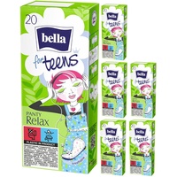 bella for teens Slipeinlagen Relax: speziell auf die Bedürfnisse sehr junger Frauen abgestimmt, 6er Pack (6 x 20 Stück)