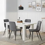 Homestyle4u 2181, Esstisch ausziehbar Weiss Esszimmertisch 120x80 Küchentisch Tisch Holztisch Weiß