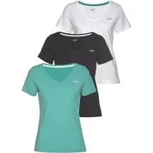 H.I.S. H.I.S T-Shirt in schwarz, weiß, türkis), & Gr.: 44/46,