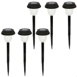 Aktive Solarleuchte transparent/weiß 6er Set inkl. Gartenspieß