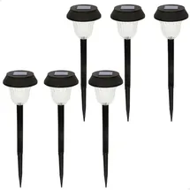 Aktive Solarleuchte transparent/weiß 6er Set inkl. Gartenspieß