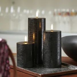 uYuni LED Kerzenset PIA 3 Größen schwarz